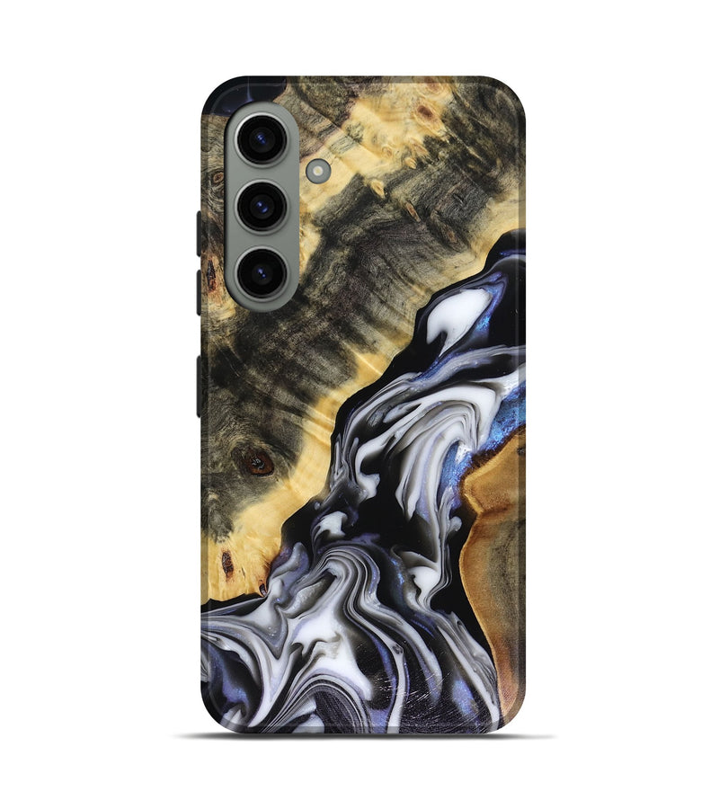 Galaxy S24 Wood Live Edge Phone Case - Kassie (Black & White, 816141)