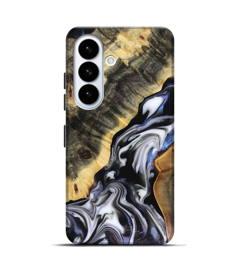 Galaxy S26 Wood Live Edge Phone Case - Kassie (Black & White, 816141)