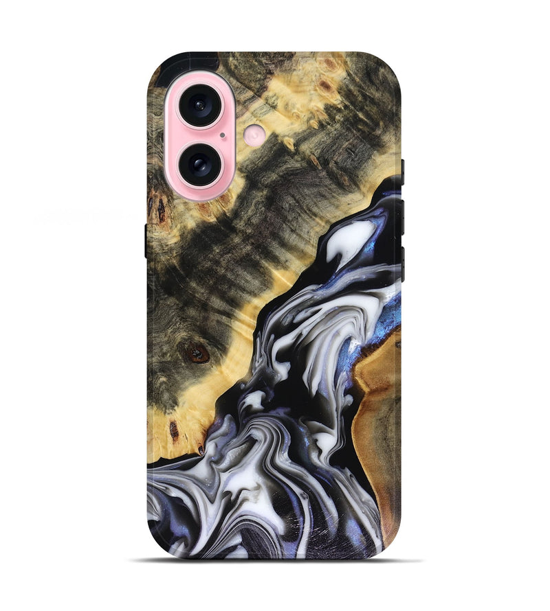iPhone 17 Wood Live Edge Phone Case - Kassie (Black & White, 816141)