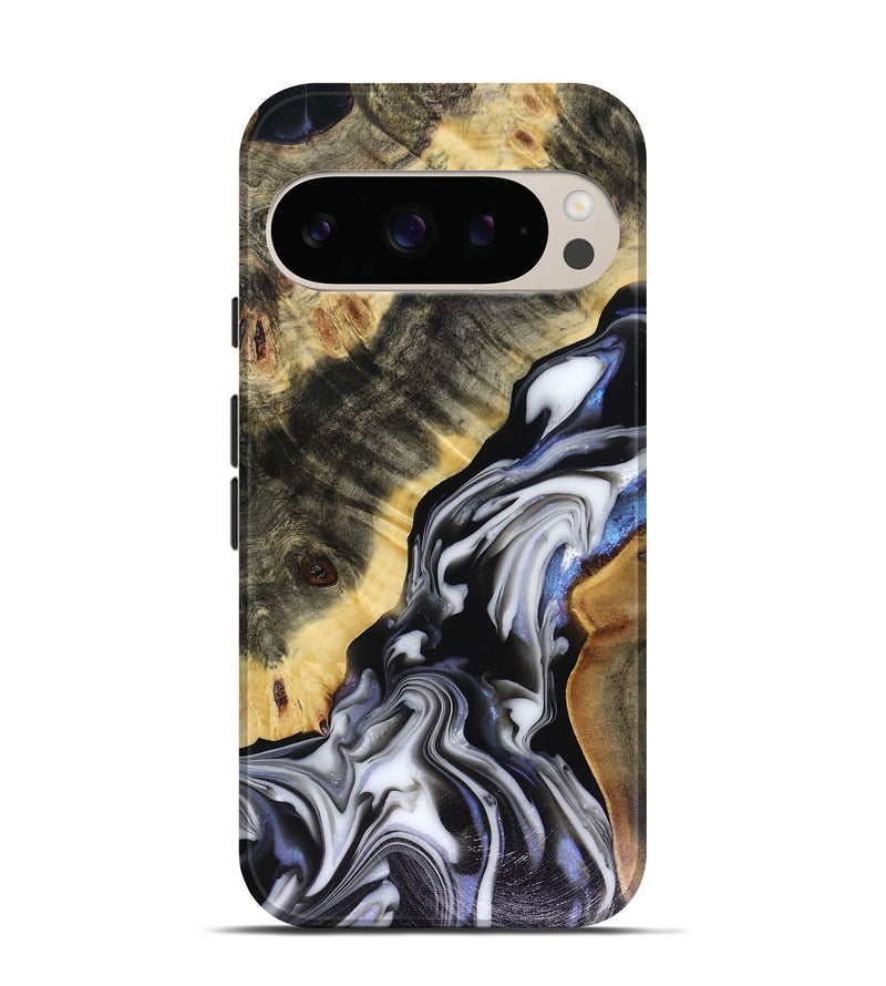 Pixel 10 Pro Wood Live Edge Phone Case - Kassie (Black & White, 816141)