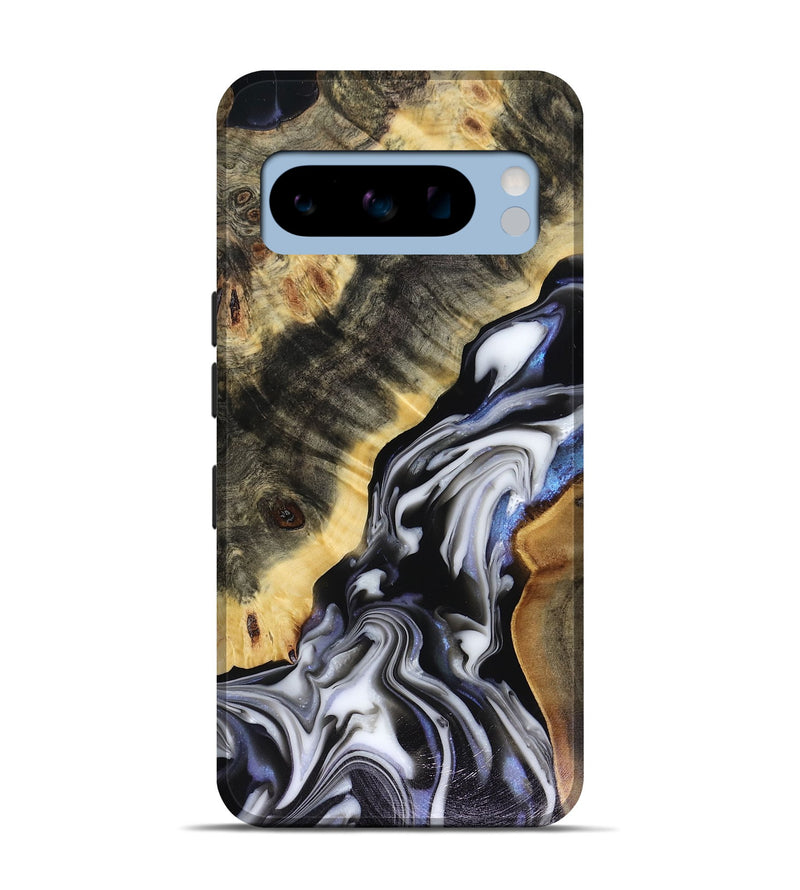 Pixel 8 Pro Wood Live Edge Phone Case - Kassie (Black & White, 816141)