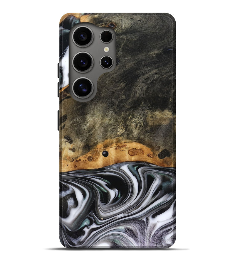 Galaxy S25 Ultra Wood Live Edge Phone Case - Kayson (Black & White, 816143)