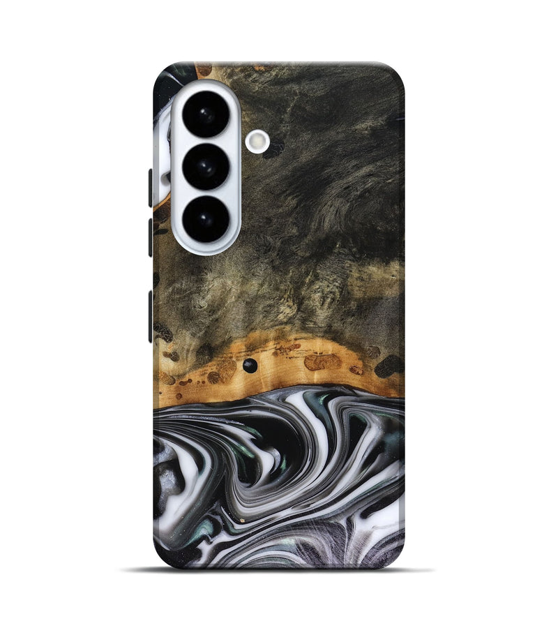 Galaxy S26 Wood Live Edge Phone Case - Kayson (Black & White, 816143)