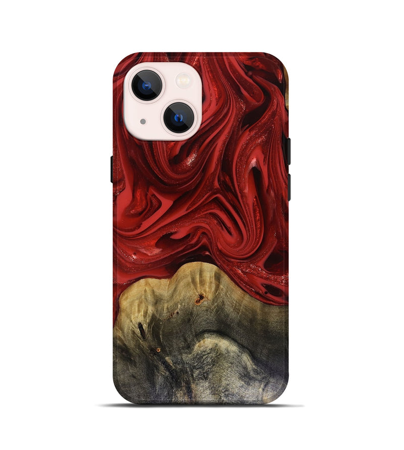 iPhone 13 mini Wood Live Edge Phone Case - Oliver (Red, 816145)