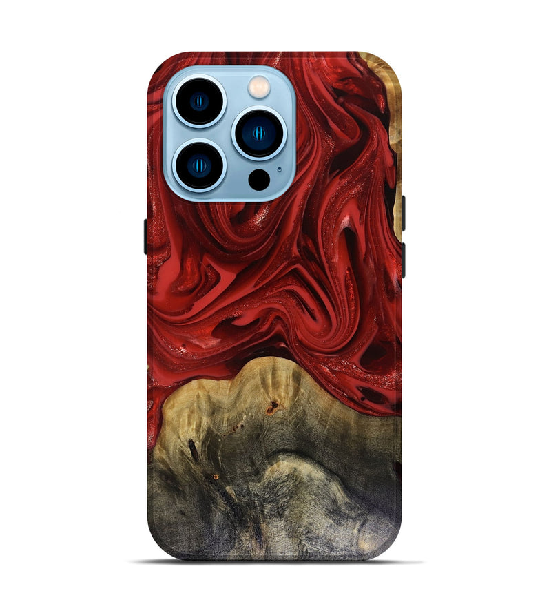 iPhone 14 Pro Wood Live Edge Phone Case - Oliver (Red, 816145)
