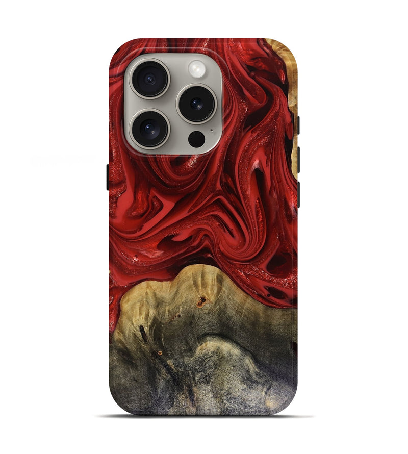 iPhone 16 Pro Wood Live Edge Phone Case - Oliver (Red, 816145)