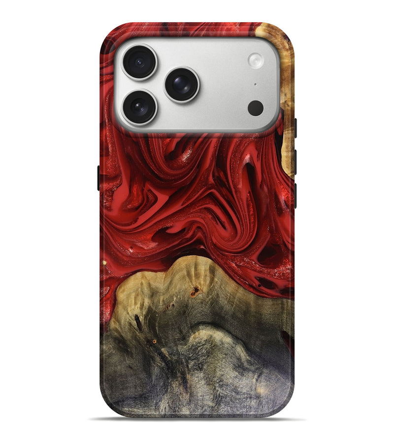 iPhone 17 Pro Max Wood Live Edge Phone Case - Oliver (Red, 816145)