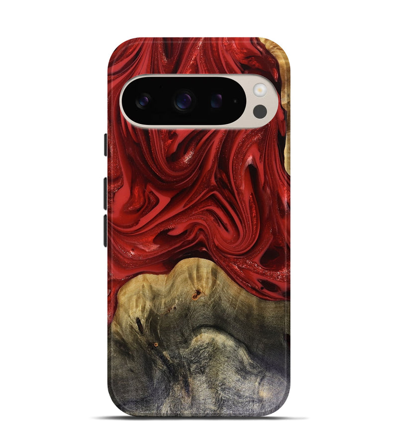 Pixel 9 Pro Wood Live Edge Phone Case - Oliver (Red, 816145)