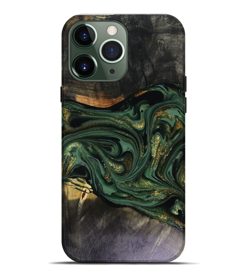 iPhone 13 Pro Max Wood Live Edge Phone Case - Murphy (Green, 816146)