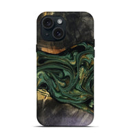 iPhone 15 Wood Live Edge Phone Case - Murphy (Green, 816146)