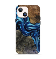 iPhone 14 Wood Live Edge Phone Case - Jenni (Blue, 816147)
