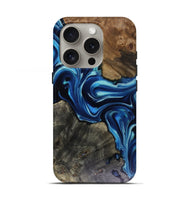 iPhone 16 Pro Wood Live Edge Phone Case - Jenni (Blue, 816147)