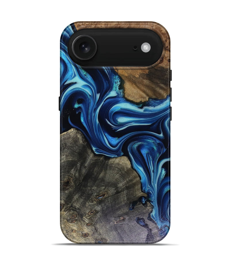 iPhone 17 Air Wood Live Edge Phone Case - Jenni (Blue, 816147)