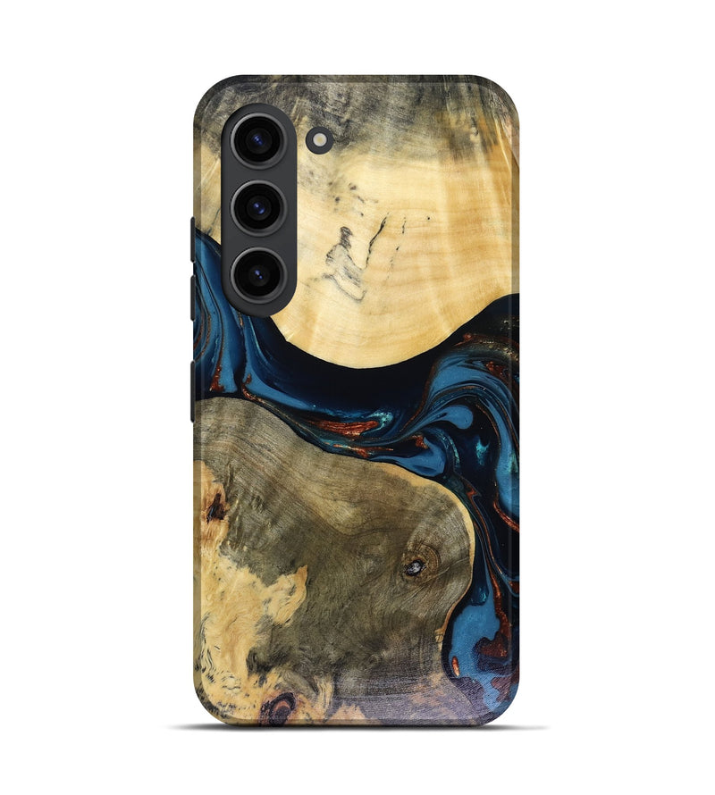 Galaxy S23 Wood Live Edge Phone Case - Melinda (Teal & Gold, 816148)