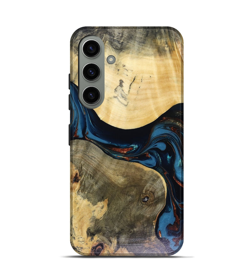 Galaxy S24 Wood Live Edge Phone Case - Melinda (Teal & Gold, 816148)