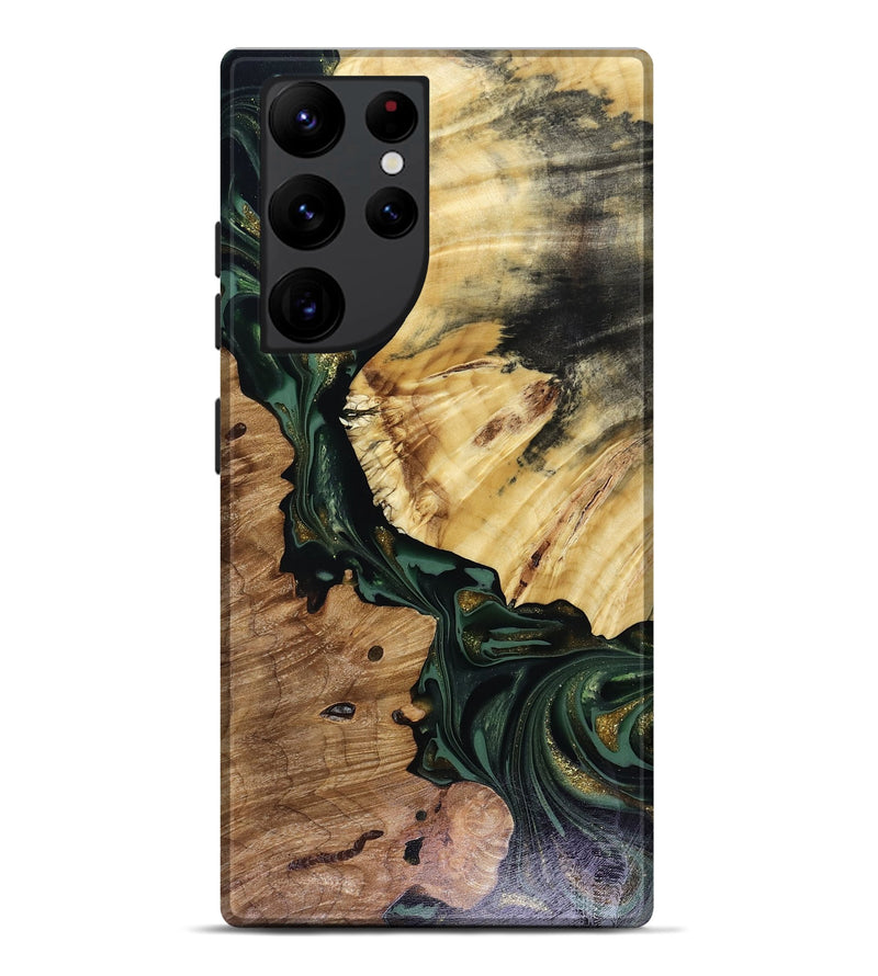 Galaxy S22 Ultra Wood Live Edge Phone Case - Kyrie (Green, 816149)