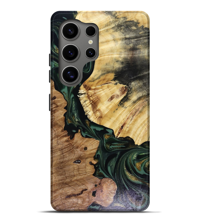 Galaxy S25 Ultra Wood Live Edge Phone Case - Kyrie (Green, 816149)