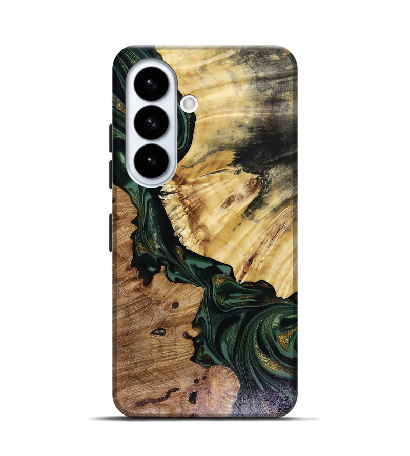 Galaxy S26 Wood Live Edge Phone Case - Kyrie (Green, 816149)