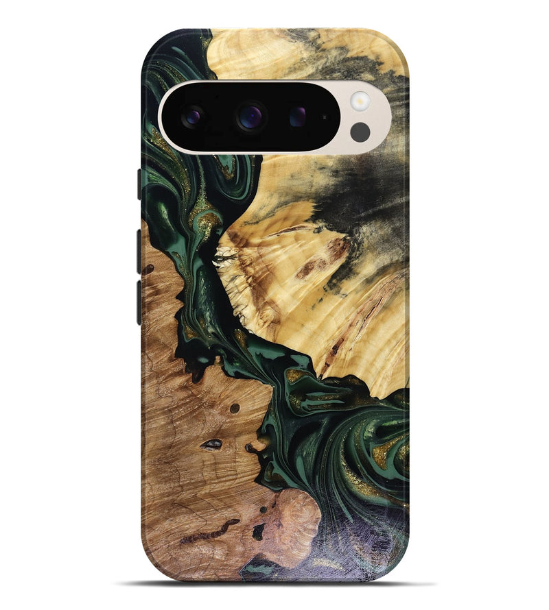 Pixel 9 Pro XL Wood Live Edge Phone Case - Kyrie (Green, 816149)