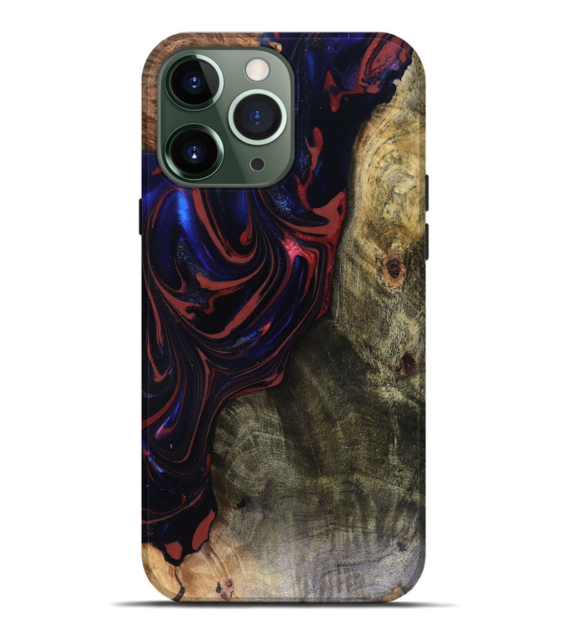iPhone 13 Pro Max Wood Live Edge Phone Case - Cruz (Red, 816150)