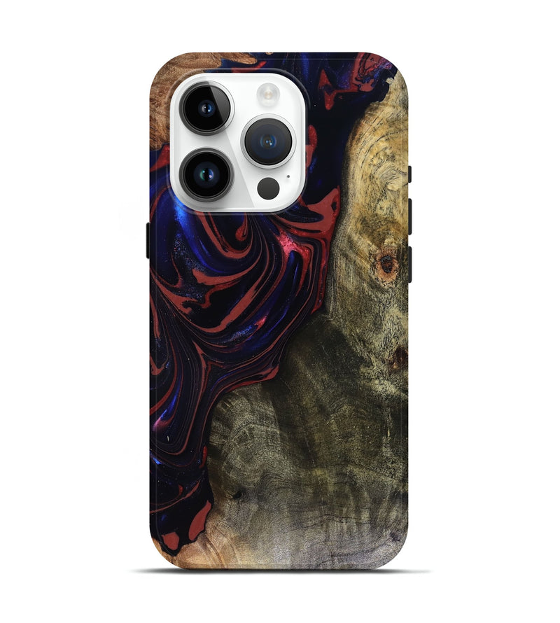 iPhone 15 Pro Wood Live Edge Phone Case - Cruz (Red, 816150)