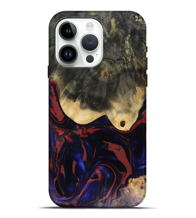 iPhone 15 Pro Max Wood Live Edge Phone Case - Dillon (Red, 816151)