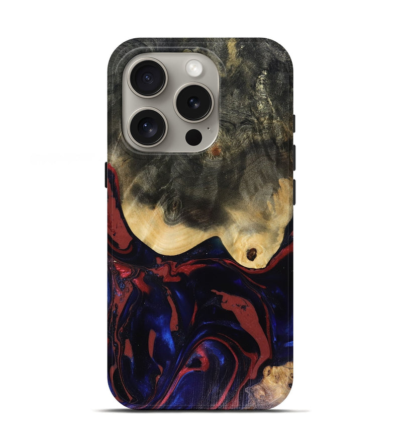 iPhone 16 Pro Wood Live Edge Phone Case - Dillon (Red, 816151)