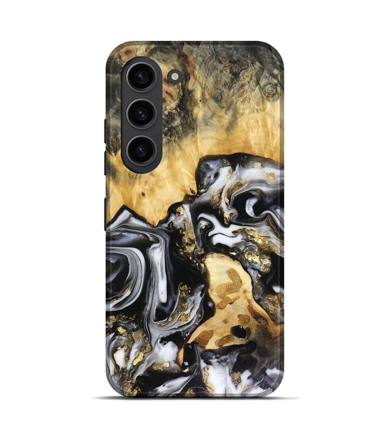 Galaxy S23 Wood Live Edge Phone Case - Bjorn (Black & White, 816152)