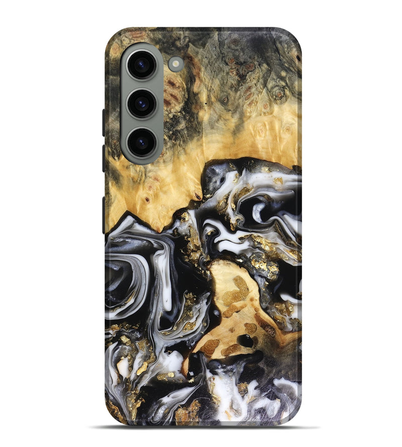 Galaxy S23 Plus Wood Live Edge Phone Case - Bjorn (Black & White, 816152)