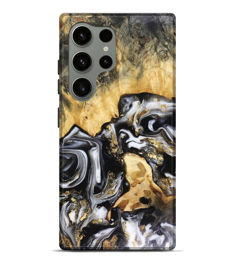 Galaxy S24 Ultra Wood Live Edge Phone Case - Bjorn (Black & White, 816152)