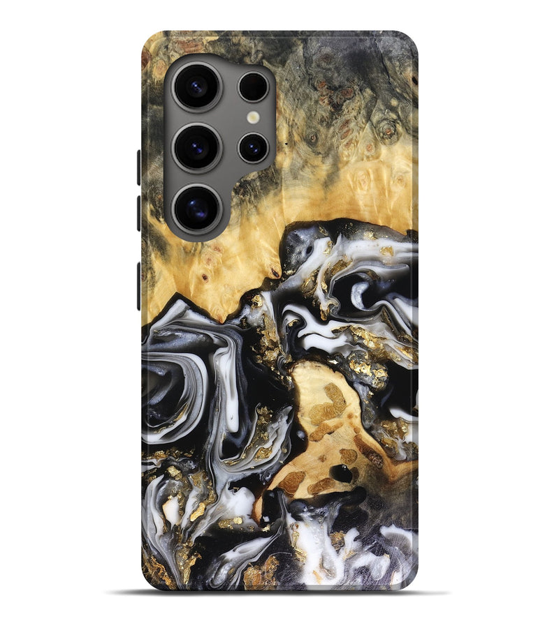 Galaxy S25 Ultra Wood Live Edge Phone Case - Bjorn (Black & White, 816152)