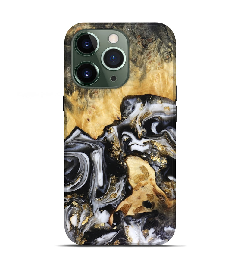 iPhone 13 Pro Wood Live Edge Phone Case - Bjorn (Black & White, 816152)