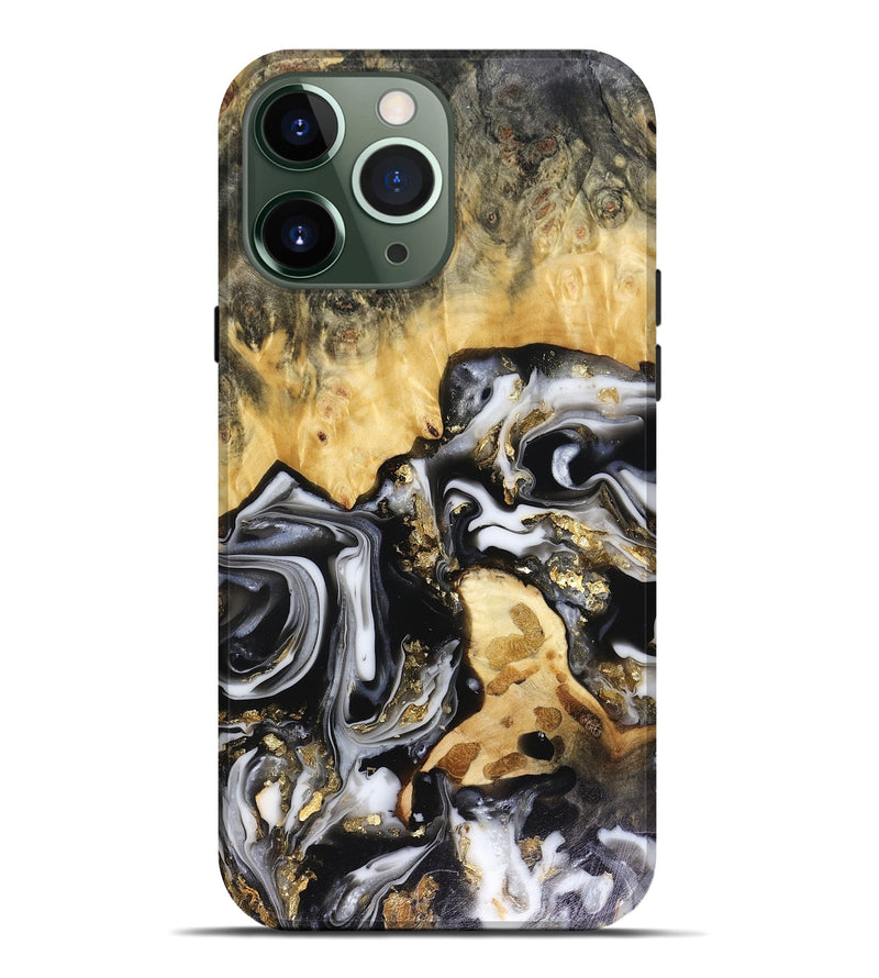 iPhone 13 Pro Max Wood Live Edge Phone Case - Bjorn (Black & White, 816152)
