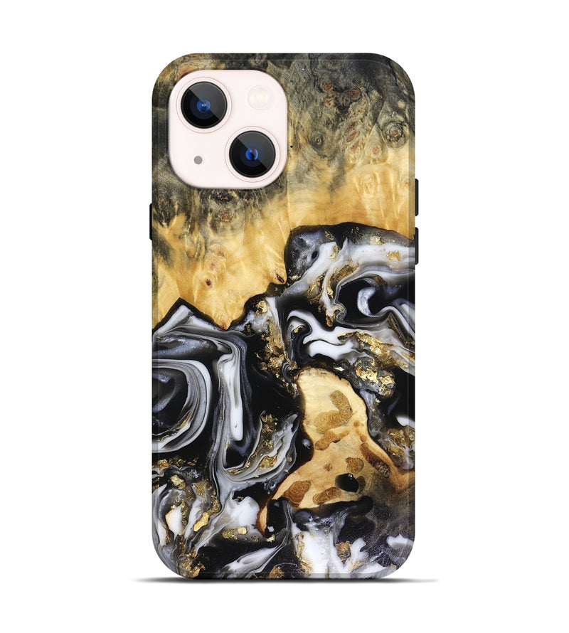 iPhone 14 Wood Live Edge Phone Case - Bjorn (Black & White, 816152)