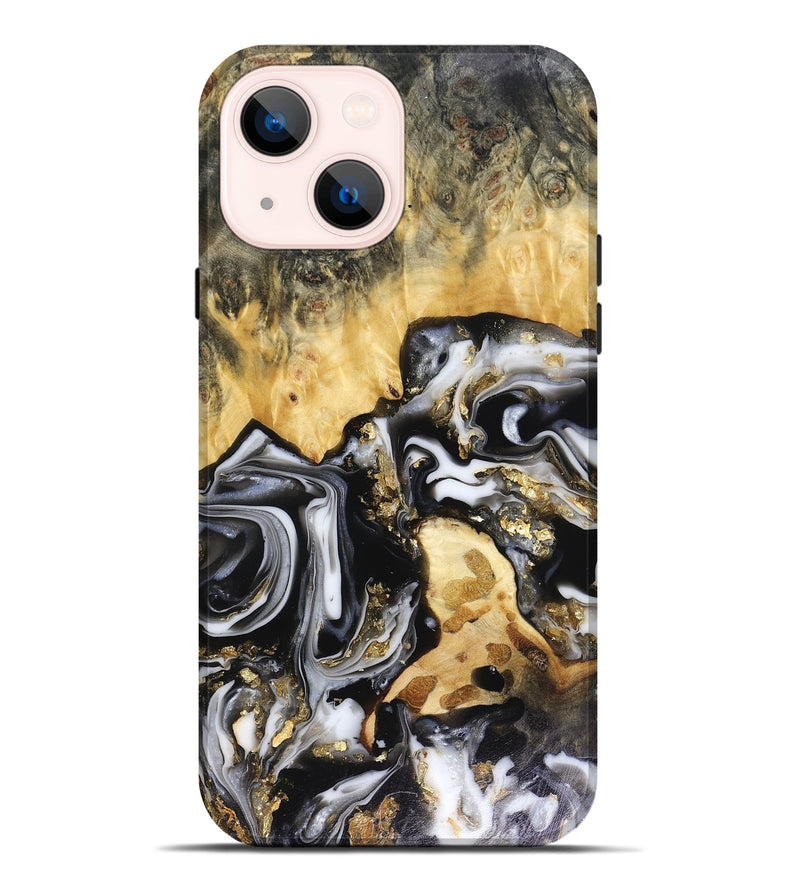 iPhone 14 Plus Wood Live Edge Phone Case - Bjorn (Black & White, 816152)