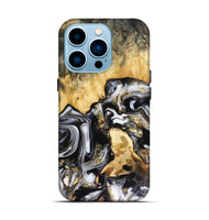 iPhone 14 Pro Wood Live Edge Phone Case - Bjorn (Black & White, 816152)