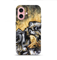 iPhone 16 Wood Live Edge Phone Case - Bjorn (Black & White, 816152)