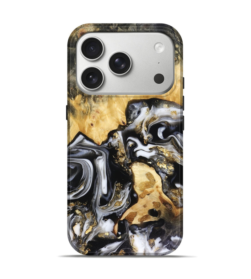 iPhone 17 Pro Wood Live Edge Phone Case - Bjorn (Black & White, 816152)