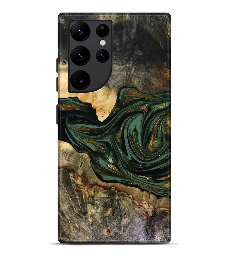 Galaxy S22 Ultra Wood Live Edge Phone Case - Nixon (Green, 816155)