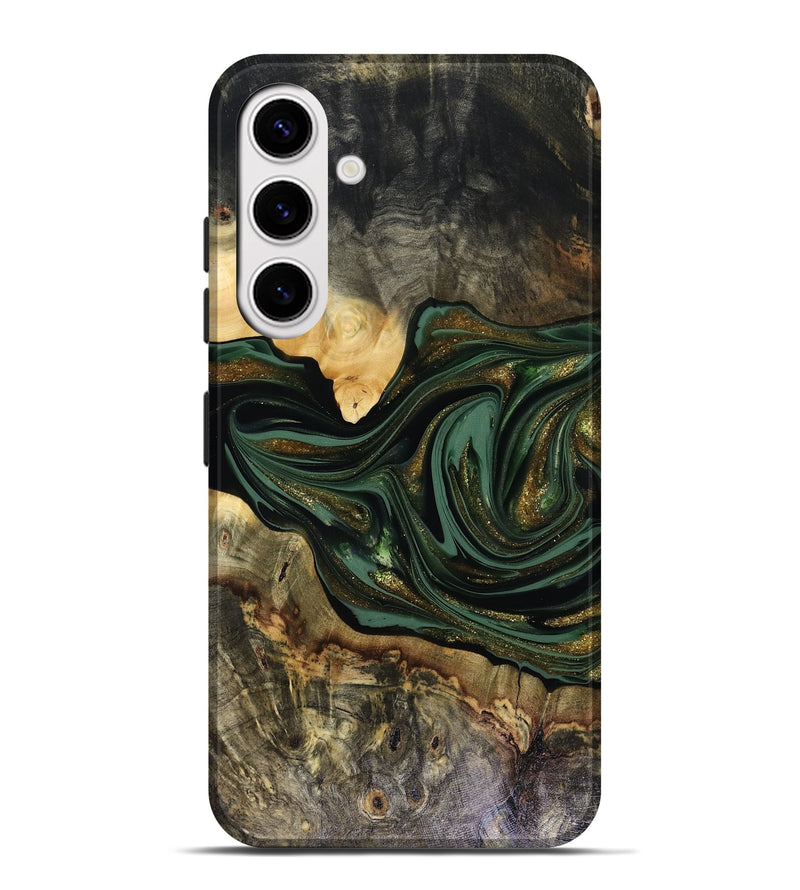 Galaxy S25 Plus Wood Live Edge Phone Case - Nixon (Green, 816155)