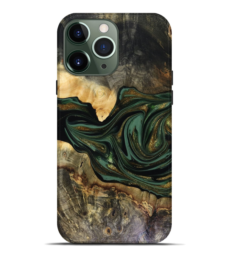 iPhone 13 Pro Max Wood Live Edge Phone Case - Nixon (Green, 816155)