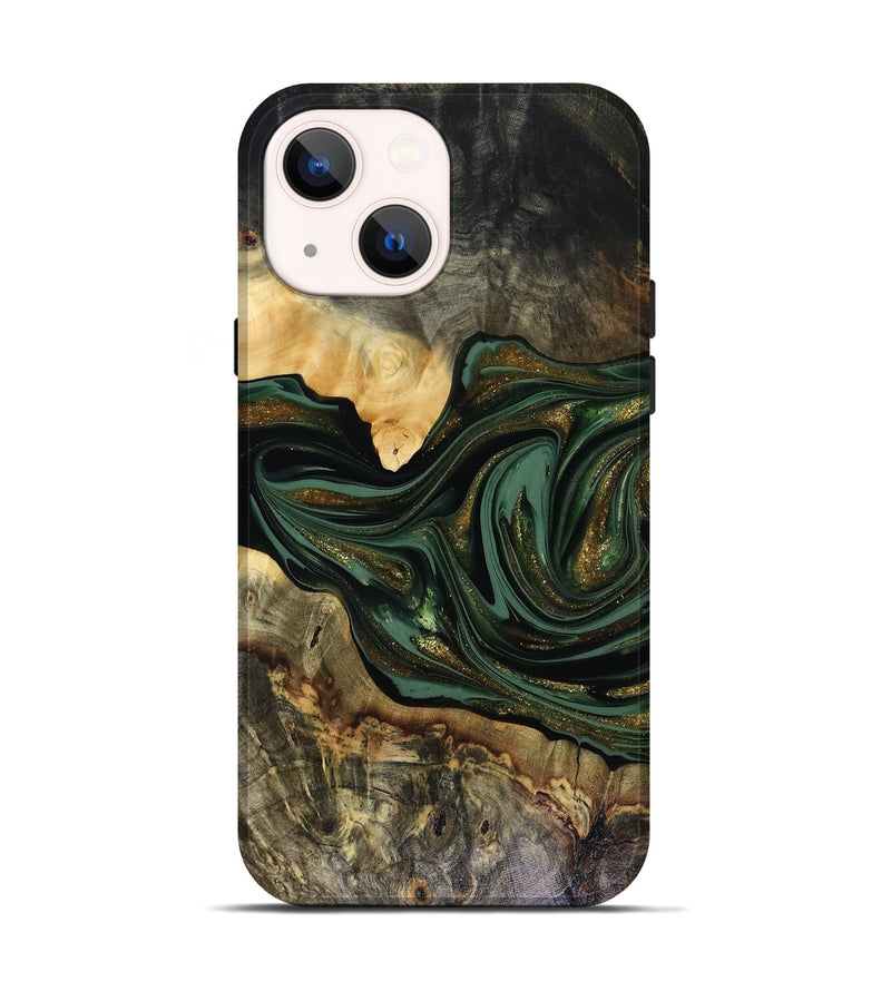 iPhone 14 Wood Live Edge Phone Case - Nixon (Green, 816155)