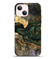 iPhone 14 Plus Wood Live Edge Phone Case - Nixon (Green, 816155)