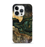 iPhone 15 Pro Wood Live Edge Phone Case - Nixon (Green, 816155)