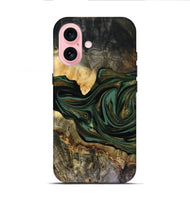 iPhone 16 Wood Live Edge Phone Case - Nixon (Green, 816155)