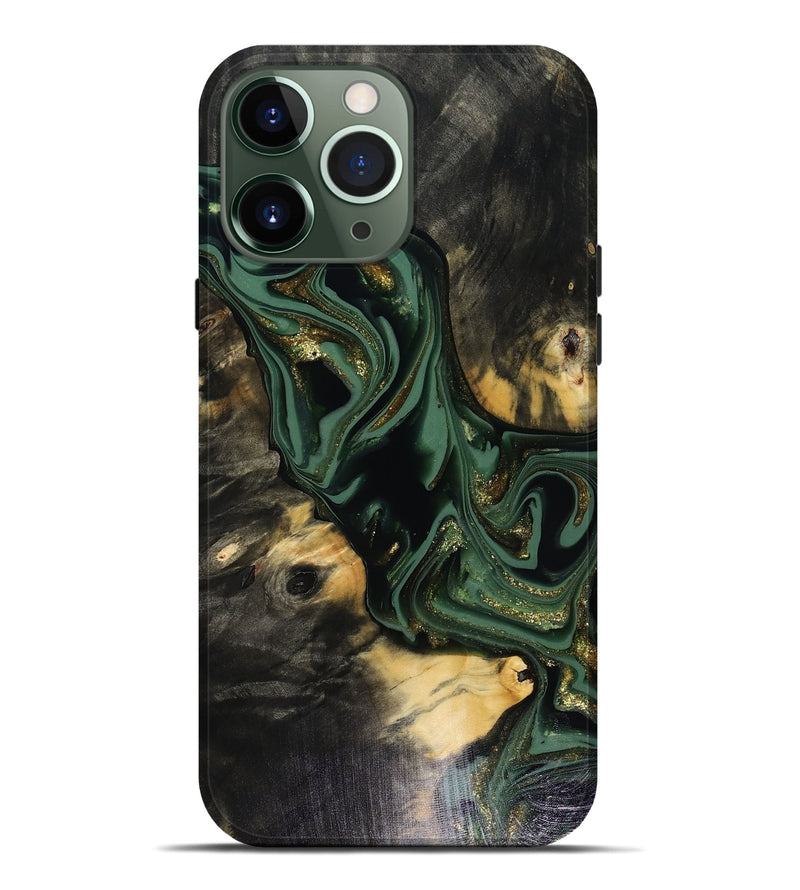 iPhone 13 Pro Max Wood Live Edge Phone Case - Ettie (Green, 816156)