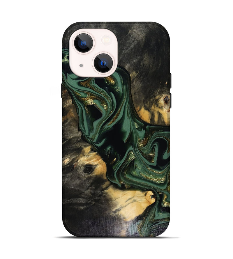 iPhone 14 Wood Live Edge Phone Case - Ettie (Green, 816156)
