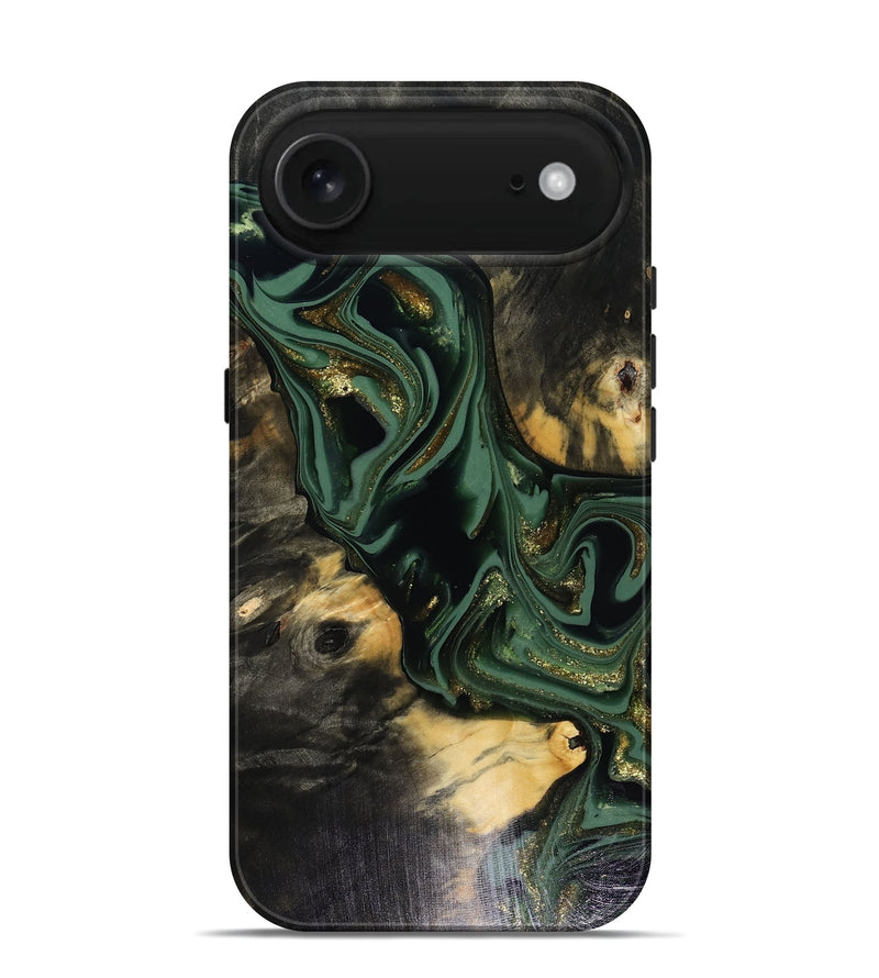 iPhone 17 Air Wood Live Edge Phone Case - Ettie (Green, 816156)