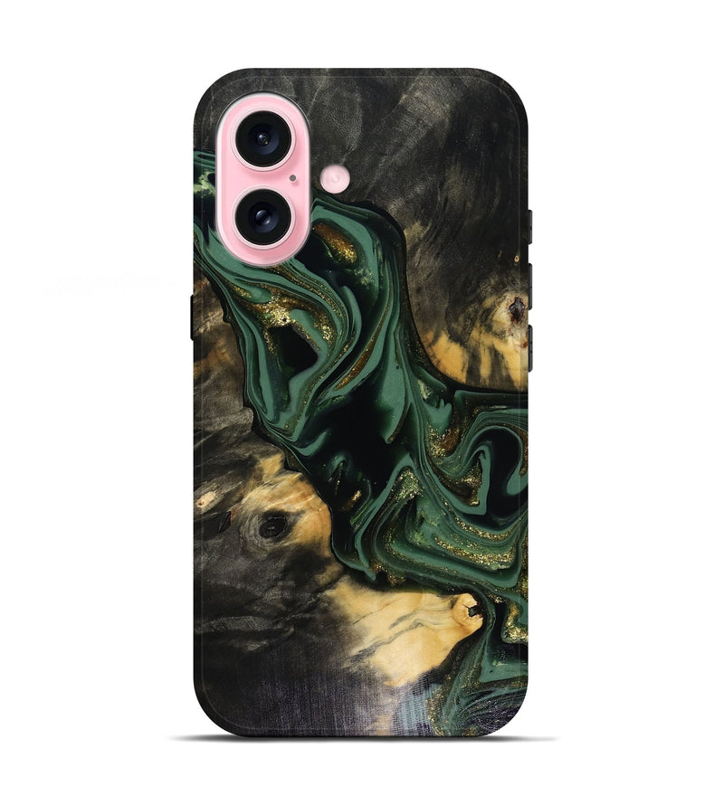 iPhone 17 Wood Live Edge Phone Case - Ettie (Green, 816156)