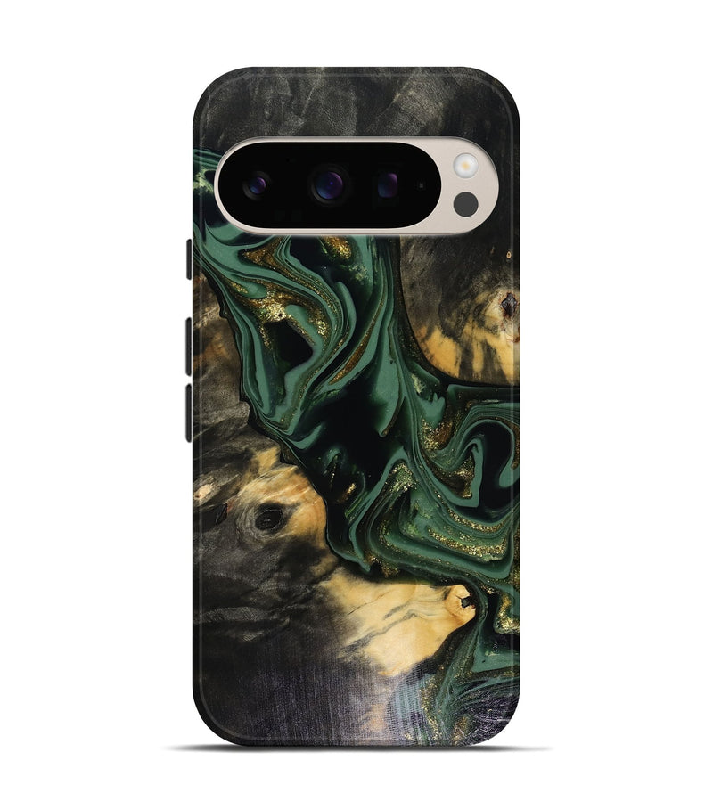Pixel 10 Pro Wood Live Edge Phone Case - Ettie (Green, 816156)